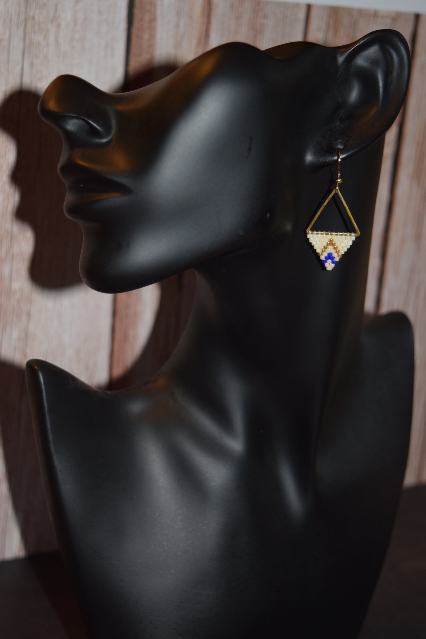 Cream, Blue, and Gold Triangles