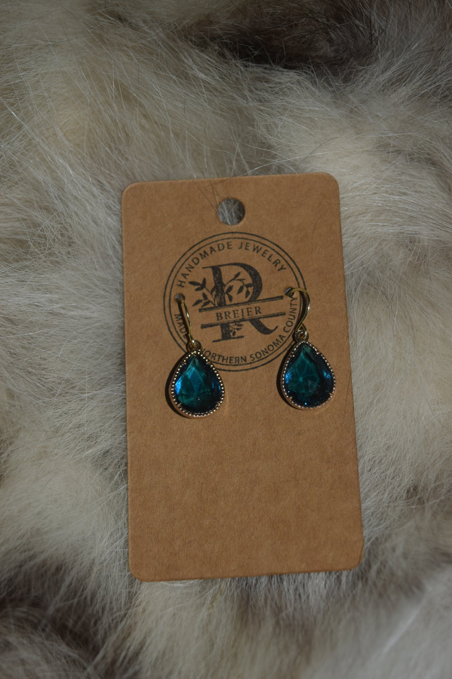 Blue Zicon Glass Teardrops