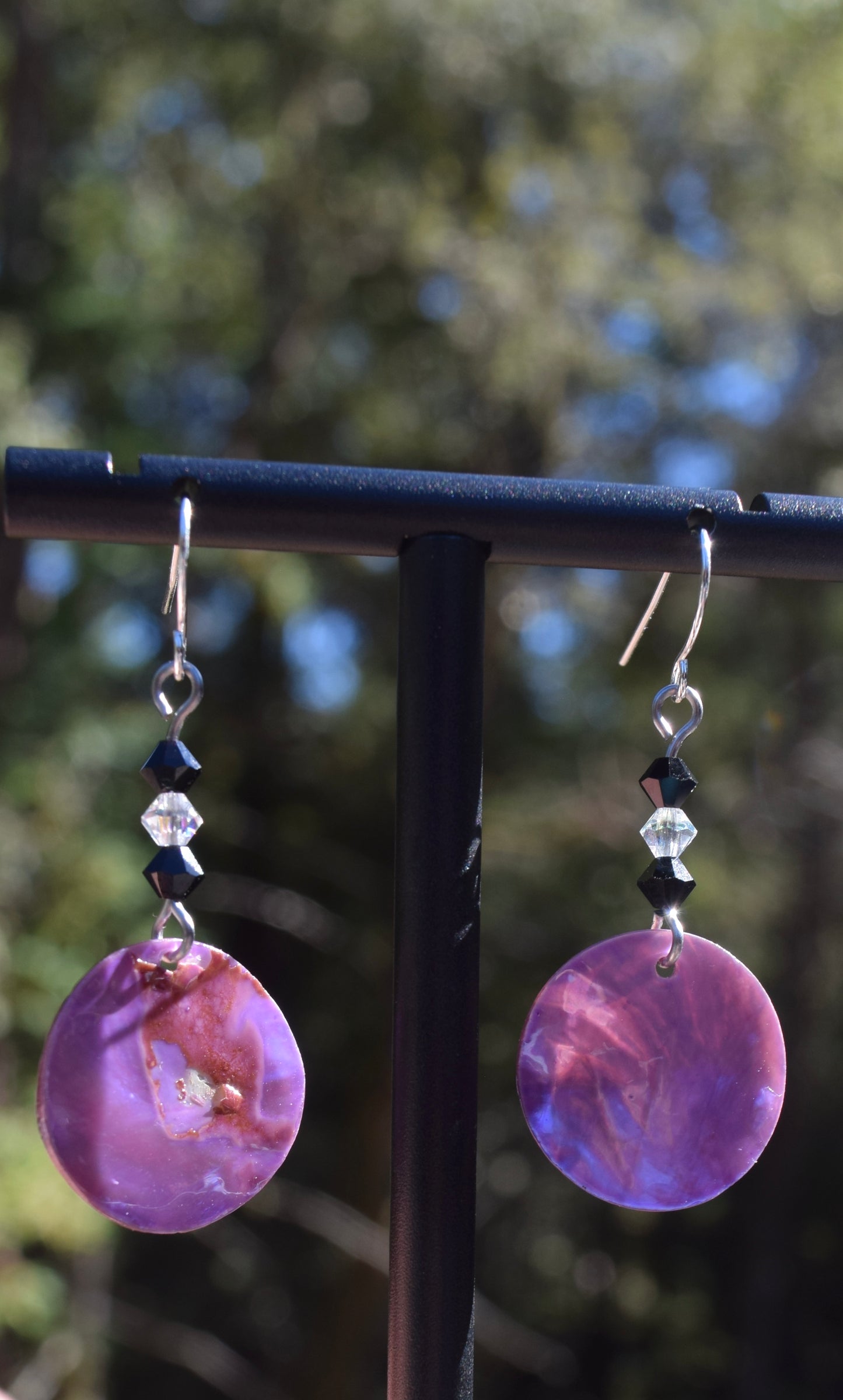Purple Shell Earrings