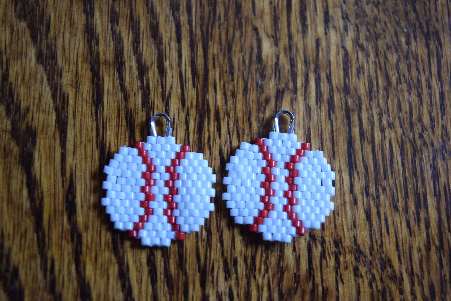 Beaded Baseball Earrings