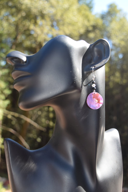 Purple Shell Earrings